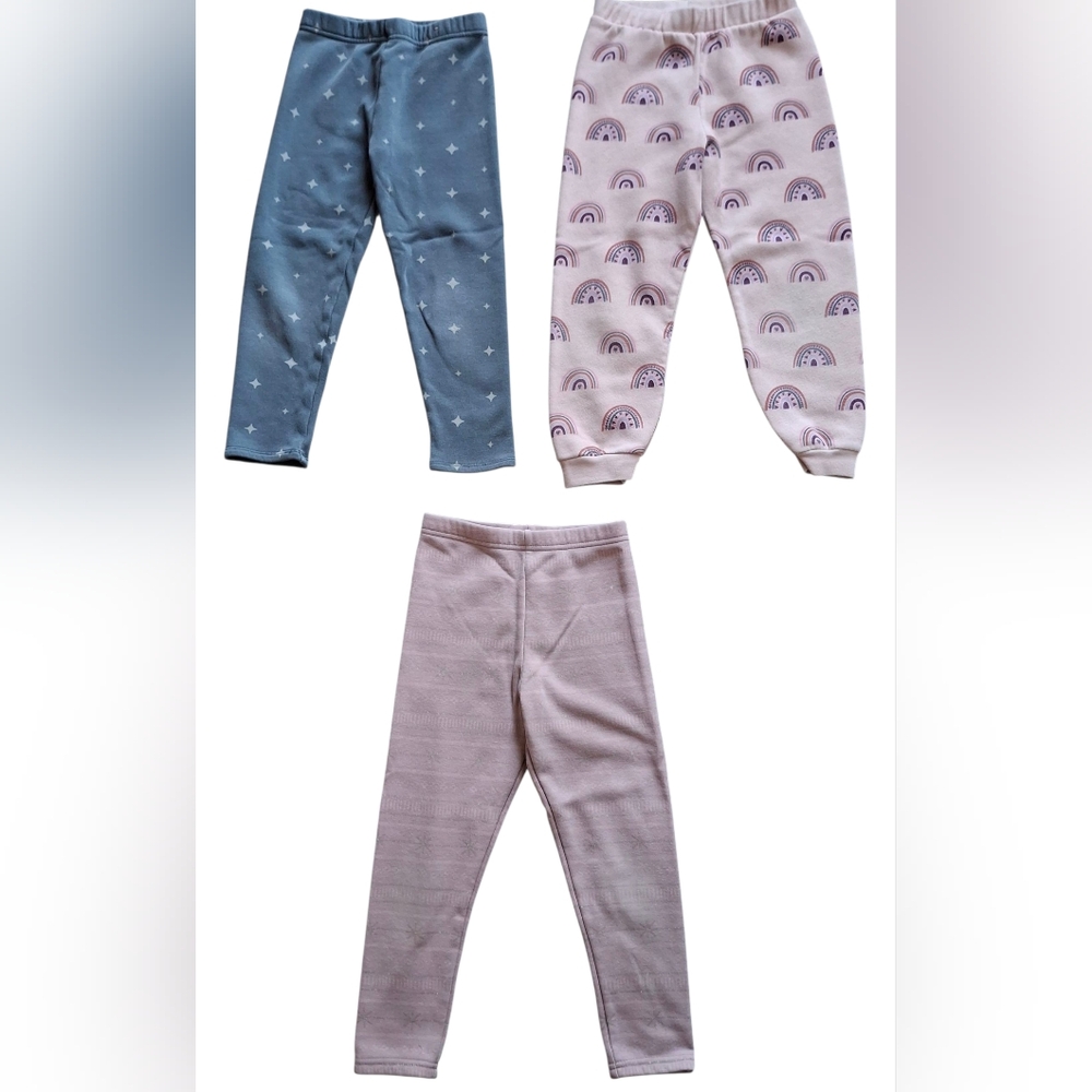 Lots of 3 fleece little girl sweat pants size Small